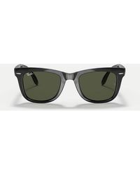 Ray-Ban - Wayfarer Folding Classic Square Sunglasses With Lens - Lyst