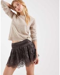 Miss Selfridge - Lace Mix Jacquard Mini Skirt - Lyst