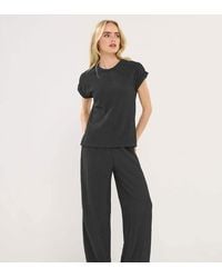 PixieGirl - Petite Wide Leg Textured Trousers - Lyst