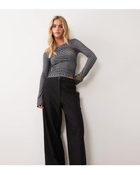 ASOS - Petite Tailored Relaxed Straight Leg Trousers - Lyst
