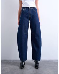 TOPSHOP - Barrel - jean à taille haute - brut indigo - Lyst