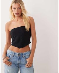 ASOS - Linen Bandeau Scarf Top With Shirred Back - Lyst