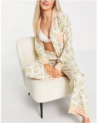 TOPSHOP – pyjama-hemd und -hose mit em, geometrischem print - Mehrfarbig