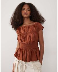Threadbare - Shirred Cap Sleeve Top - Lyst