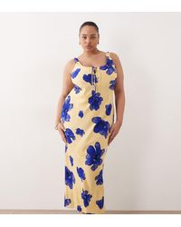 ASOS - Asos Design Curve Scoop Neck Tie Front Midi Dress - Lyst