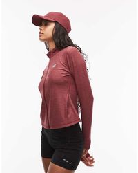 New Balance - Chaqueta Burdeos Lavado Con Diseño De Hilos Mezclados Y Cremallera De -Rojo - Lyst