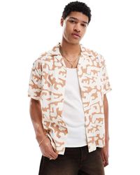 Only & Sons - Camisa Naranja Tostado Con Diseño Estampado Y Cuello De Solapas De -Neutro - Lyst
