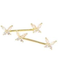 Lovisa - Plated Surgical Steel Cubic Zirconia Nipple Bars 2-Pack - Lyst