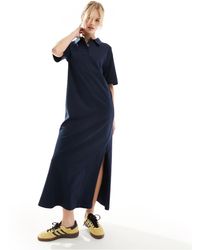 ASOS - Collared Placket Midaxi T-shirt Dress - Lyst