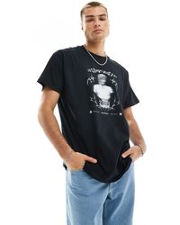 ASOS - T-shirt oversize nera con stampa stile grunge sul retro - Lyst