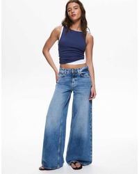 Pull&Bear - Jeans Met Wijde Pijpen En Lage Taille - Lyst