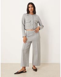 Mango - Pantalon d'ensemble en coton doux mélangé à plis et boutons dorés - Lyst