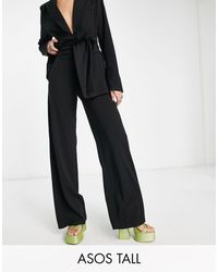 ASOS - Asos Design Tall Jersey Suit Super High Waist Wide Leg Pants - Lyst