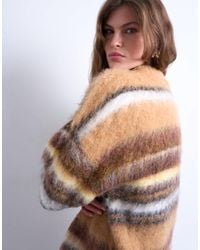 TOPSHOP - – oversize-strickpullover mit streifen - Lyst