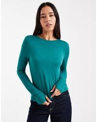 ASOS - Semi Sheer Long Sleeve Second Skin Top - Lyst