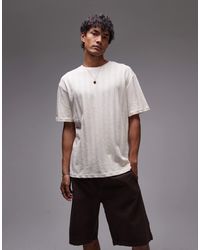 TOPMAN - Oversized Fit T-shirt With Vertical Textured Stripe - Lyst