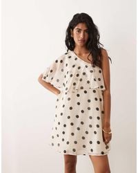 Jdy - One Shoulder Mini Dress With Ruffles - Lyst
