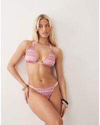 Peek & Beau - Chevron Knit High Leg Bikini Bottom - Lyst
