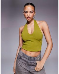 ASOS - Sculpting Halter Neck Crop Top - Lyst