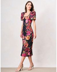 Hope & Ivy - The Rinna Puff Sleeve Sweetheart Neckline Pencil Dress - Lyst
