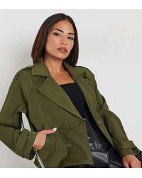 PixieGirl - Petite Cropped Trench Coat - Lyst