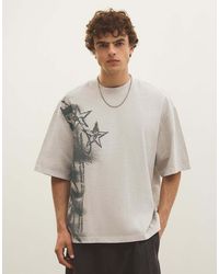 Bershka - Boxy Fit Print T-shirt - Lyst