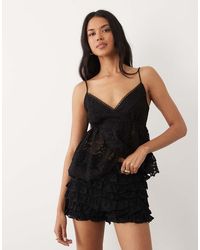 ASOS - Layered Lace Ruffle Micro Shorts - Lyst