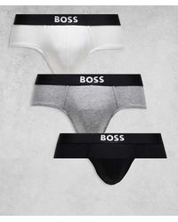 BOSS - Boss Bodywear 3-pack Front Icon Logo Hipster Briefs - Lyst