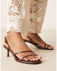ASOS - Hopscotch Minimal Kitten Heel Slingback Sandals - Lyst