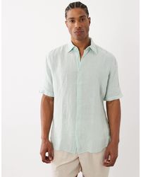 BOSS - Hugo Boss Regular Fit Linen Short Sleeve Button Up Shirt - Lyst