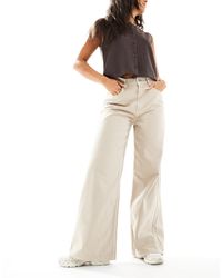 ASOS - High Waisted Wide Leg Jeans With Cinch - Lyst
