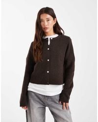 Pieces - Zacht Gebreid Vest Met Lange Mouwen - Lyst