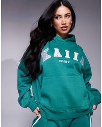 Kaiia - Sport Embroidered Logo Hoodie Co-ord - Lyst