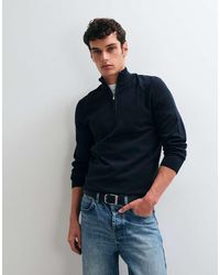 New Look - 1/4 Zip Funnel Neck Jumper - Lyst