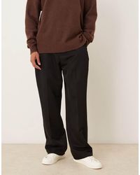 ASOS - Smart Wide Leg Trouser With Side Pleat - Lyst