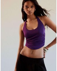Bershka - Halter Neck Top With Back Knot - Lyst