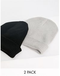 New Look 2 Pack Fisherman Beanie - Multicolour