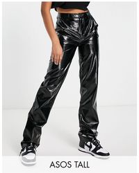 Jersey Pantalon Met Smaltoelopende Pijpen in het Zwart pantalons en chinos voor Broeken met rechte pijp ASOS Asos Design Petite Dames Kleding voor voor Broeken 