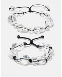 Reclaimed (vintage) - – 2er-pack unisex-armbänder mit en kunstperlen - Lyst