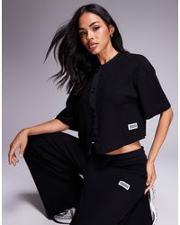 ASOS - Weekend Collective Co-Ord Short Sleeve Waffle Cardigan With Nylon Trim - Lyst