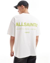 AllSaints - Access underground - t-shirt oversize bianca - Lyst