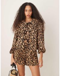 Glamorous - Tie Front Blouse - Lyst