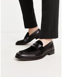 Office – samtige loafer aus schwarzem lackleder