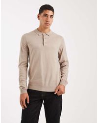 New Look - Knitted Polo Top - Lyst