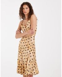 Muse Assembly - Betsey Polka Dot Cowl Neck Midi Dress - Lyst