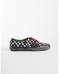 Vans - Authentic Sneakers A Scacchi Neri E Rossi - Lyst