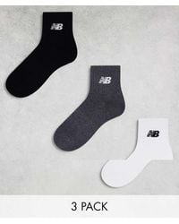 New Balance - Logo Mid Sock 3 Pack - Lyst