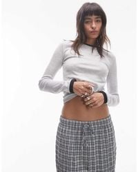 TOPSHOP - Contrast Long Sleeve Everyday Tee - Lyst