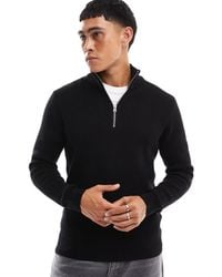 Only & Sons - Ribbed Half Zip Jumper - Lyst
