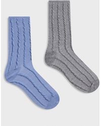 ASOS - Pack Of 2 Textured Rib Socks - Lyst